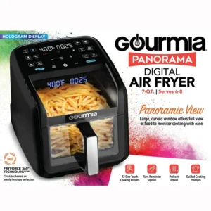 Digital Air Fryer Panorama 7-QT with Panoramic View White Electric