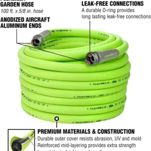 Flexzilla Pro Water Hose 5/8 in x 100 ft Green with Reusable Fittings