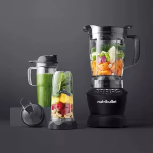 NutriBullet 1200 Watt Blender Combo with Single Serve Cups - Black - Powerful Kitchen Appliance